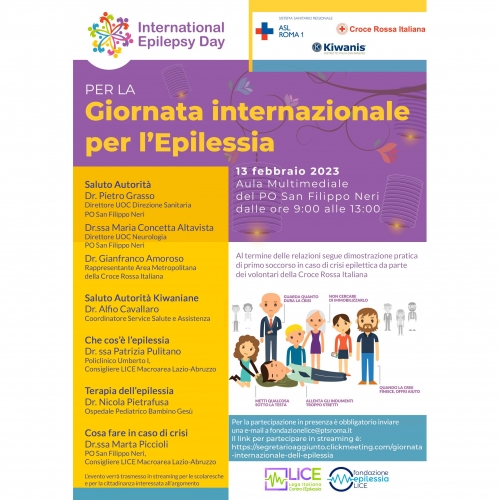 13 febbraio Evento al S. Filippo Neri per la Giornata Internazionale Epilessia
