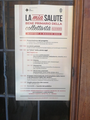 1° incontro “La mia salute, bene primario della collettività”