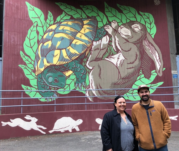 Lucamaleonte, per Another World crea La lepre e la tartaruga a via Dina Galli