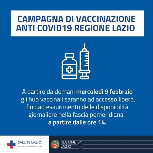 vaccino covid accesso libero 9 febbraio