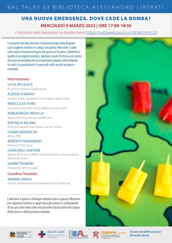 9 marzo BAL Talks 33 Una nuova emergenza Dove cade la bomba