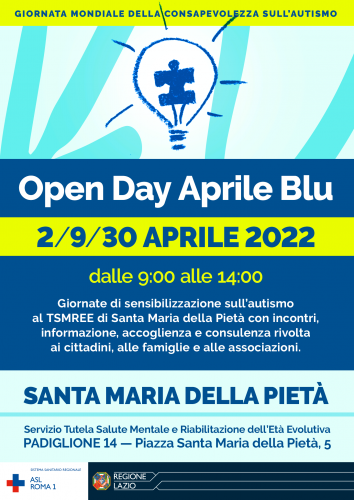 Locandina "Open Day Aprile Blu"