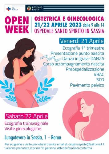 21-22 aprile Open Week Ostetrico e Ginecologico al Santo Spirito