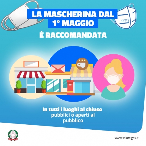 Utilizzo delle mascherine: disposizioni dall’1 maggio al 15 giugno 2022_1