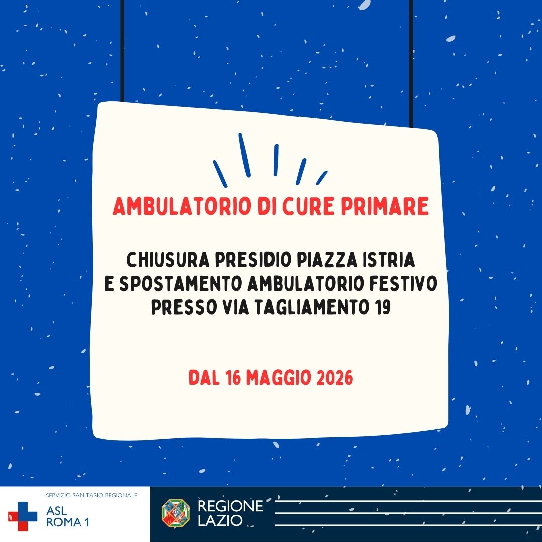 Dal 16 maggio l'Ambulatorio di Cure Primarie festivo di Piazza Istria sarà spostato a via Tagliamento 19