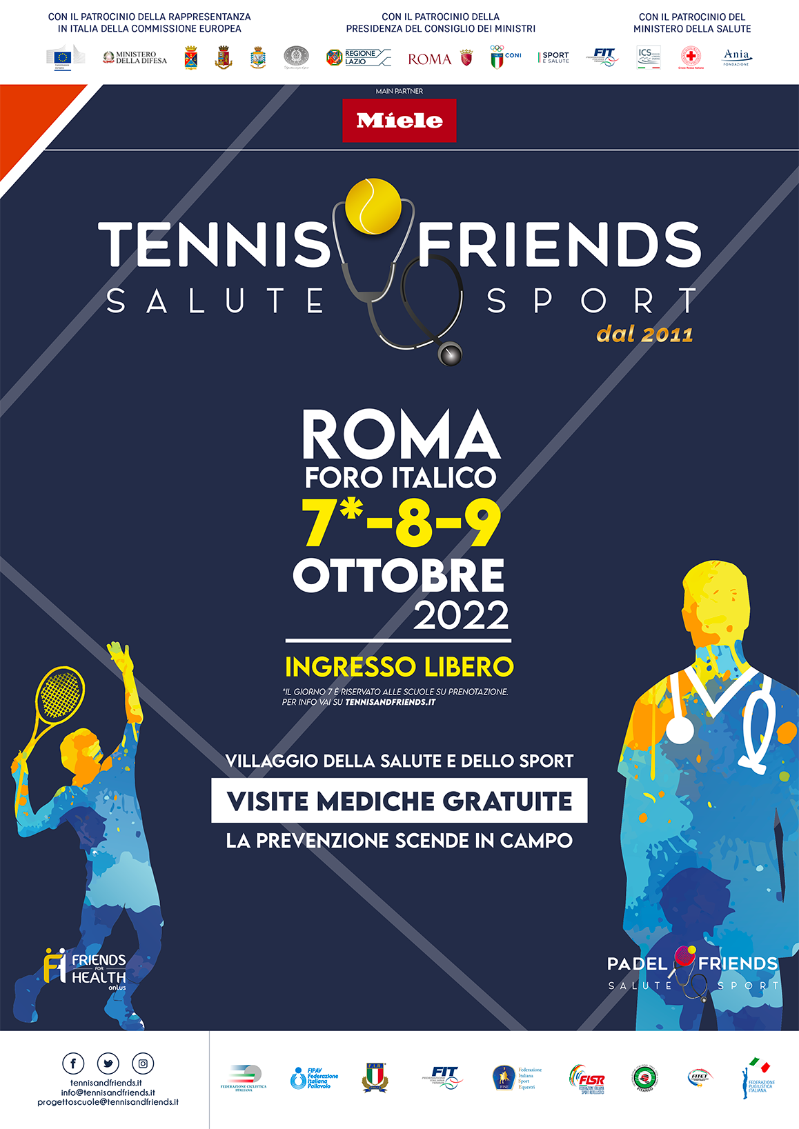 Tennis & Friends: l’8 e il 9 ottobre la ASL Roma 1 in campo con la prevenzione e le vaccinazioni