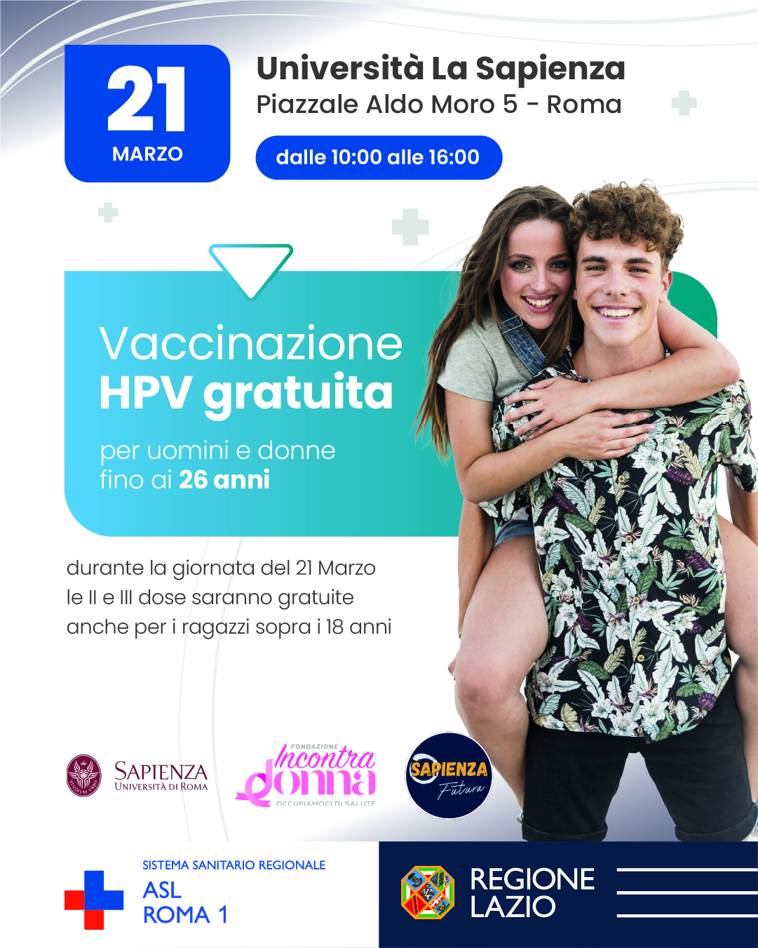 Il 21 marzo vaccinazioni HPV e screening all'Università La Sapienza per l'evento "Primavera in Salute"