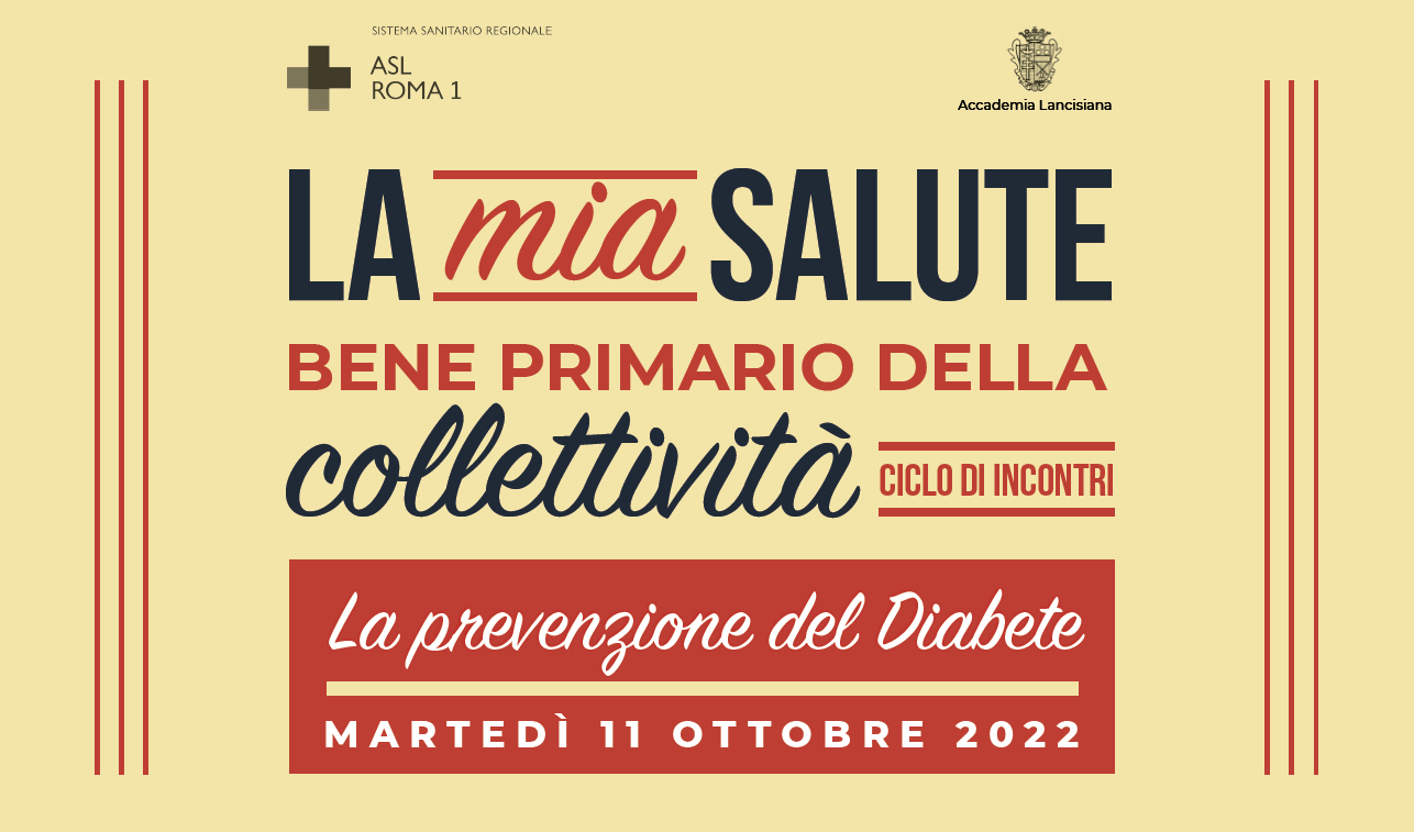 11 ottobre Ciclo di incontri “La mia salute, bene primario della collettività: la prevenzione del Diabete”