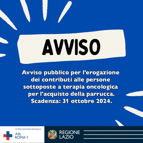 3° Avviso pubblico per l'erogazione dei contributi alle persone sottoposte a terapia oncologica per l'acquisto della parrucca