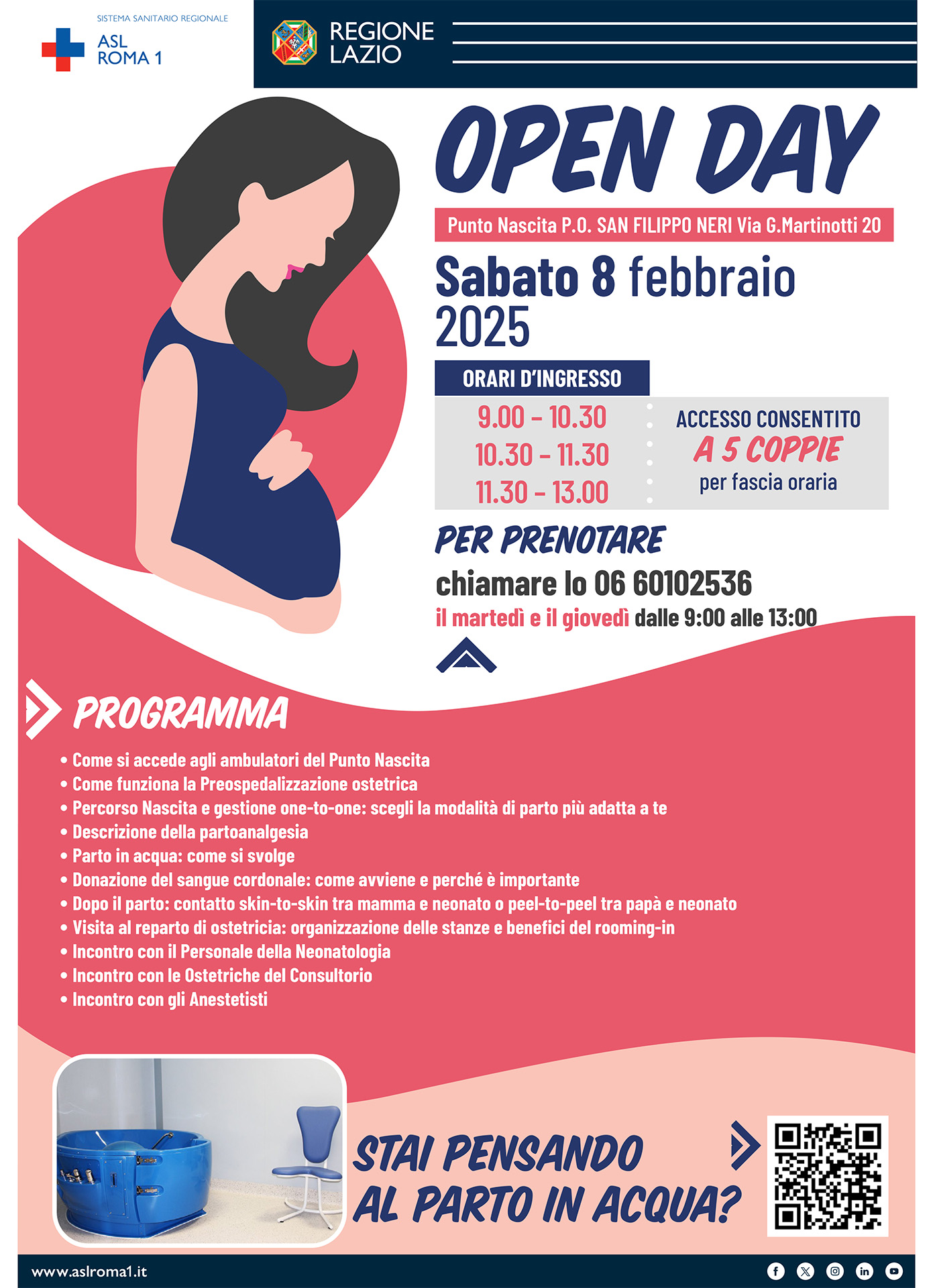 8 febbraio Open Day Punto Nascita al P.O. San Filippo Neri