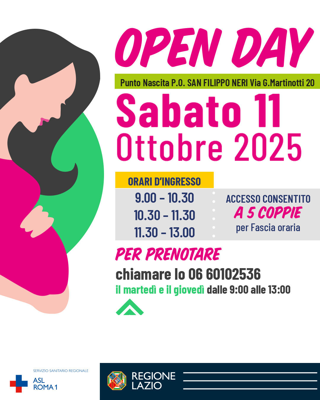 11 ottobre Open Day Punto Nascita all'Ospedale San Filippo Neri