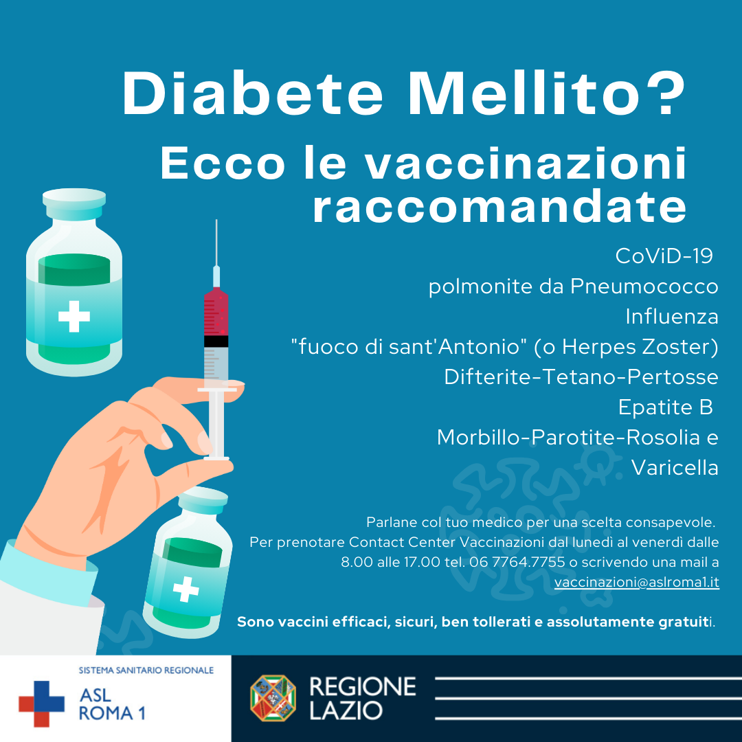 Vaccinazioni raccomandate a persone affette da diabete mellito