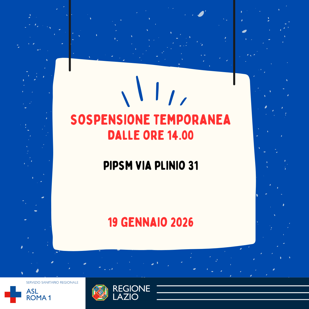 19 gennaio chiusura PIPSM via Plinio 31 alle ore 14.00