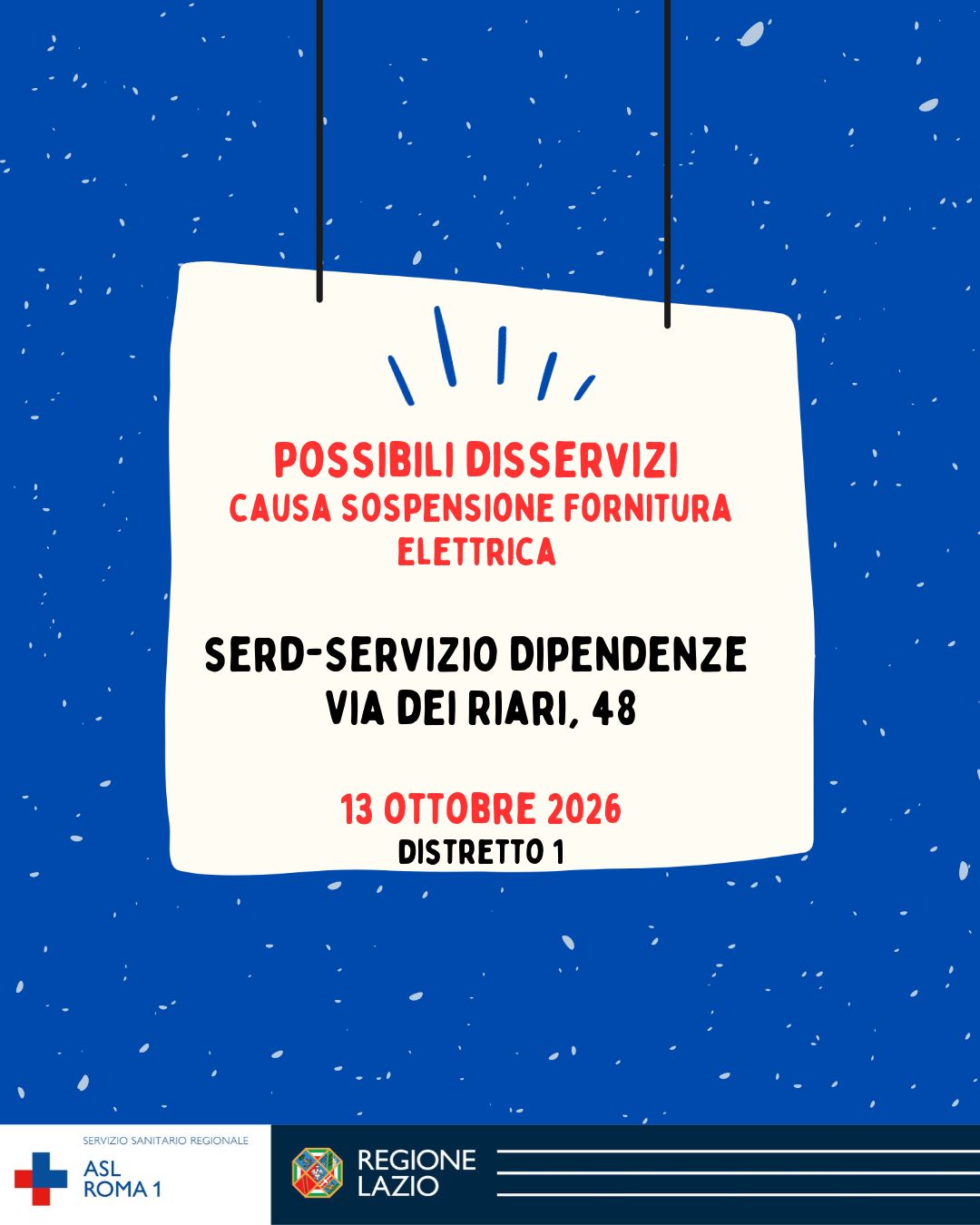 SerD Via dei Riari: martedì 13 Ottobre sospensione fornitura elettrica