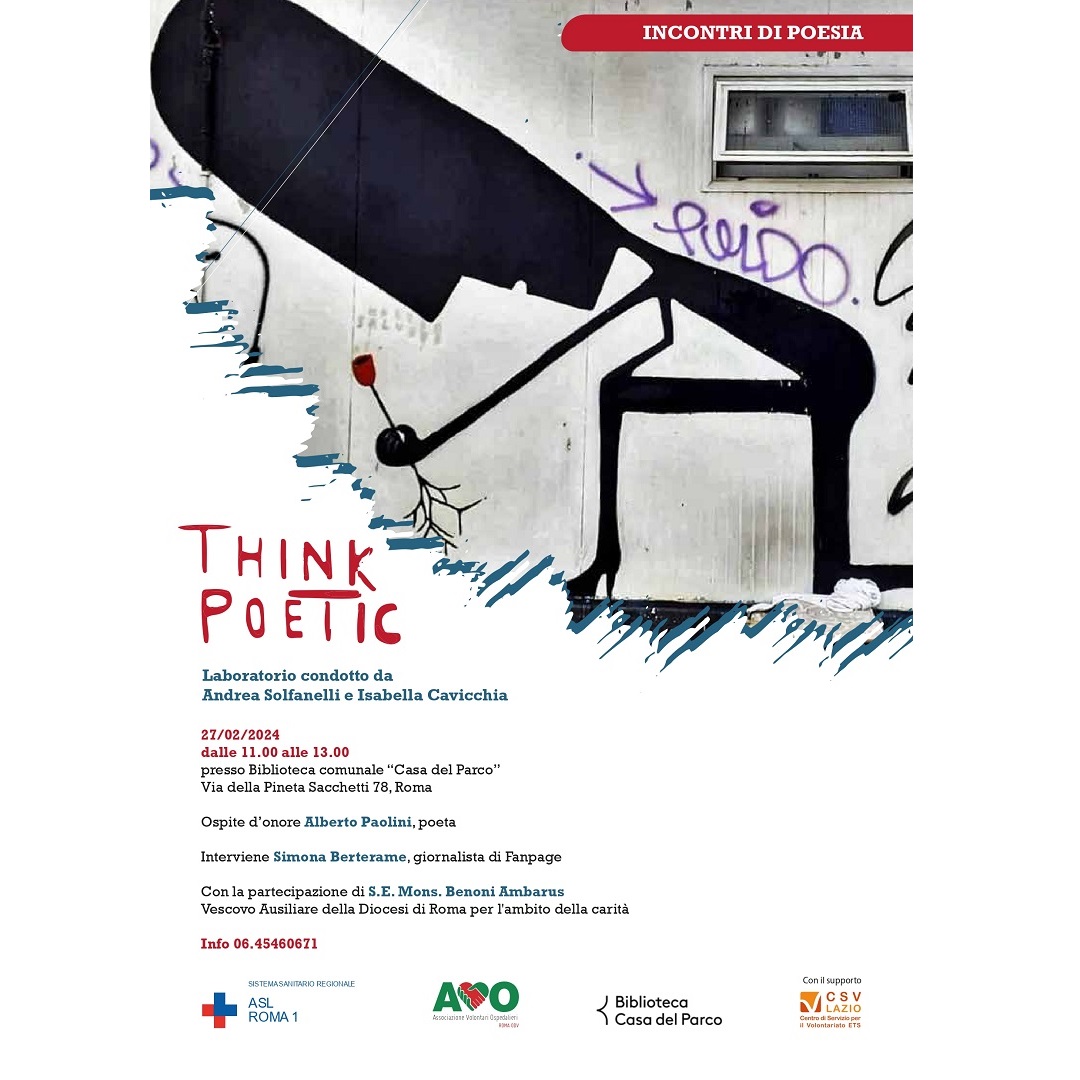 27 febbraio Laboratorio “Think Poetic” presso la Biblioteca comunale “Casa del Parco”