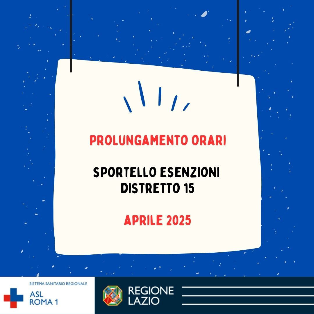 Distretto 15: aperture supplementari per rinnovo esenzioni ticket a inizio aprile