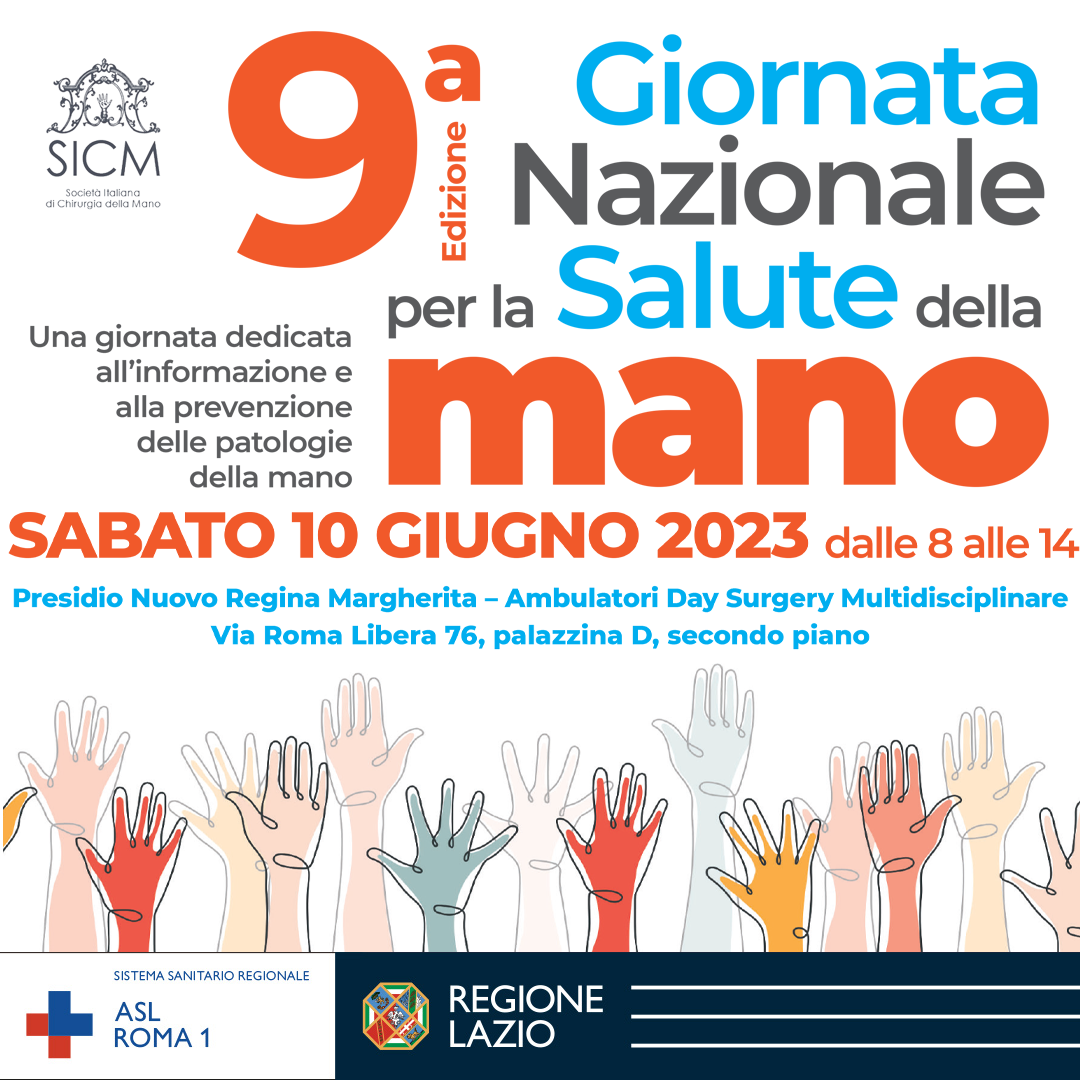 10 giugno Giornata nazionale della mano: visite gratuite al Nuovo Regina Margherita