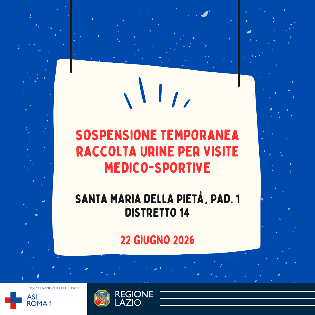 22 Giugno , sospensione raccolta urine per visite medico sportive