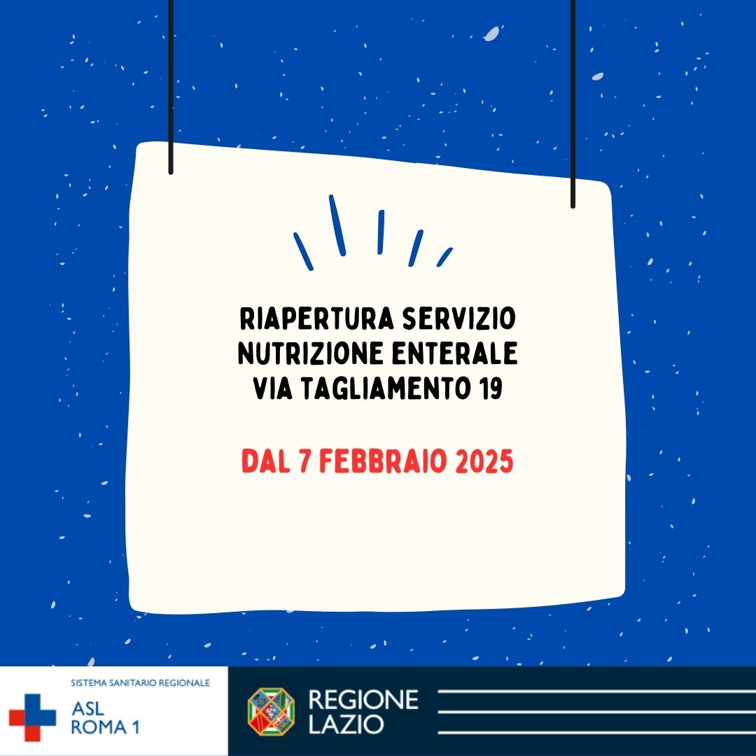 Dal 7 febbraio riapre il Servizio di Nutrizione Enterale a via Tagliamento 19