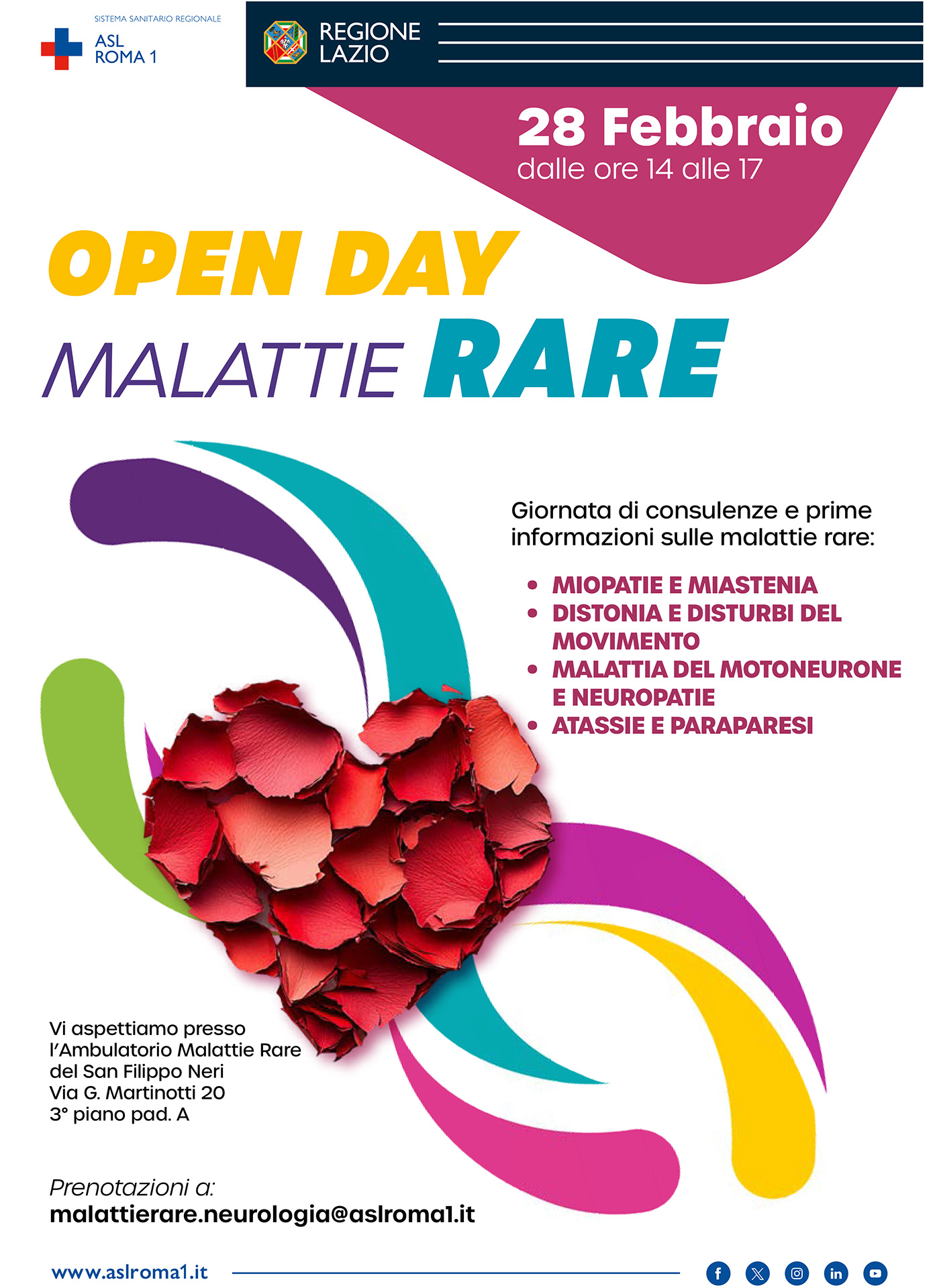 28 febbraio open day malattie rare al San Filippo Neri: come partecipare