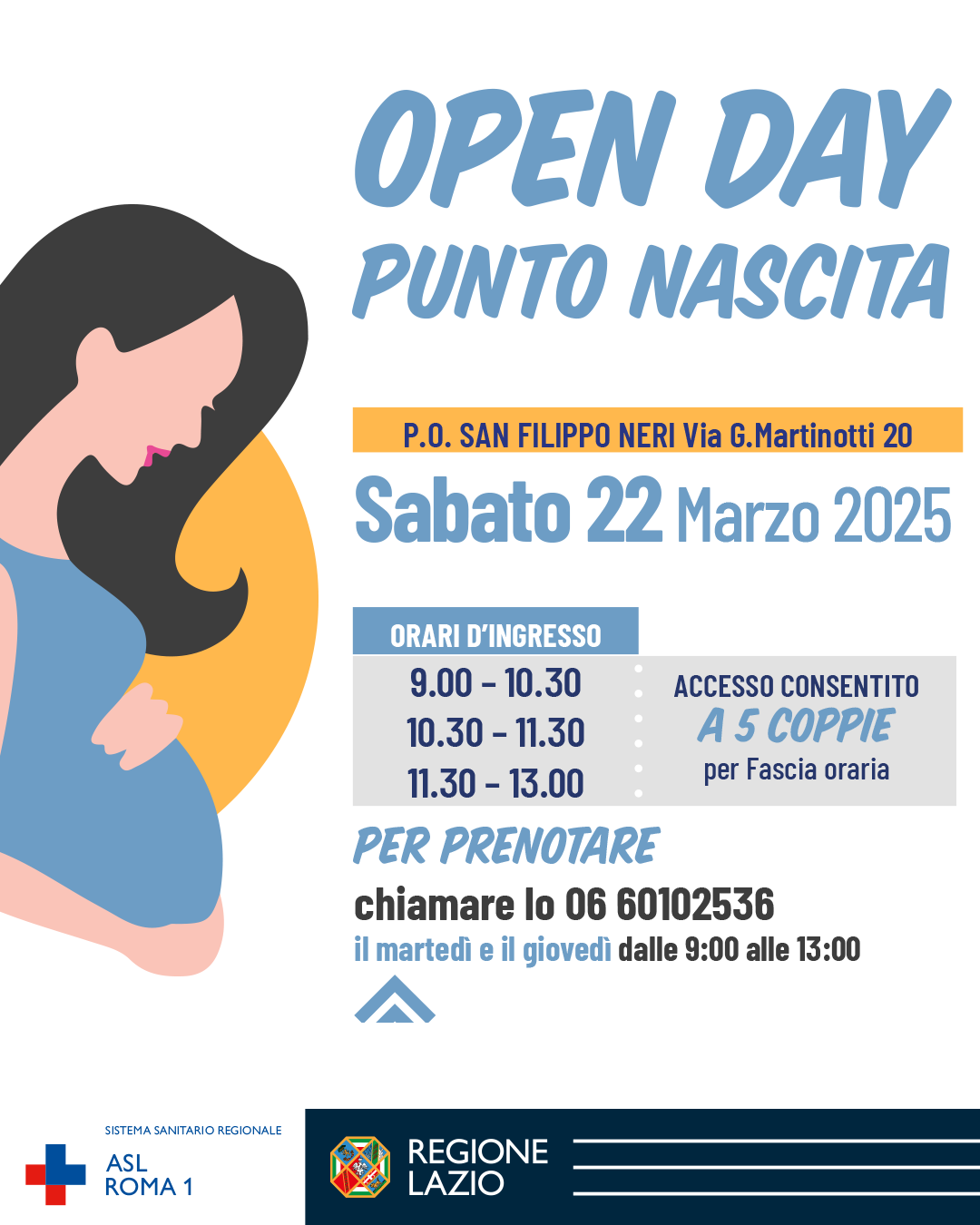 22 marzo Open Day Punto Nascita al P.O. San Filippo Neri