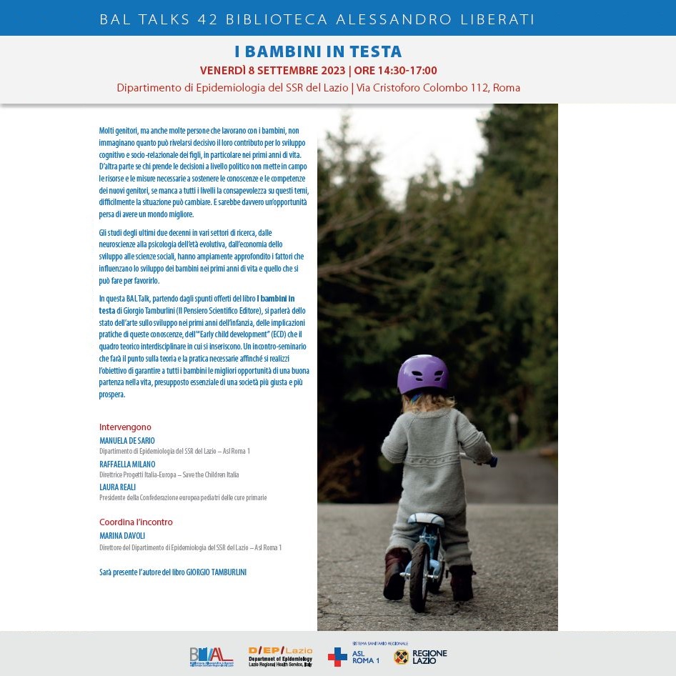 8 settembre BAL Talks 43 “I Bambini in testa”