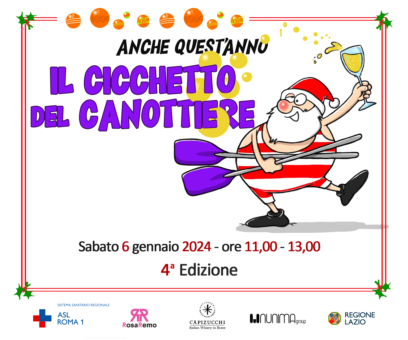 Il 6 gennaio regata sul Tevere per la 4^ edizione del Cicchetto del Canottiere