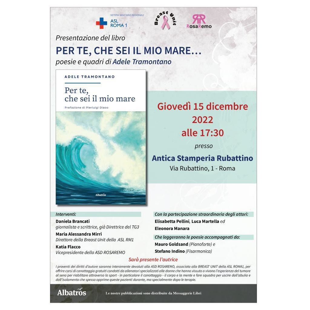 15 dicembre Presentazione del libro “Per te, che sei il mio mare…”