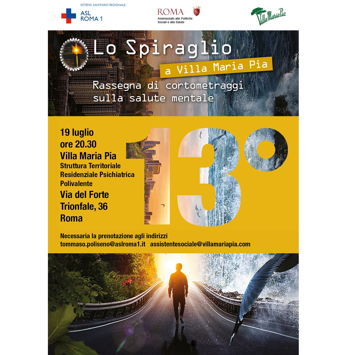 19 luglio Lo Spiraglio a Villa Maria Pia, rassegna di corti sulla salute mentale