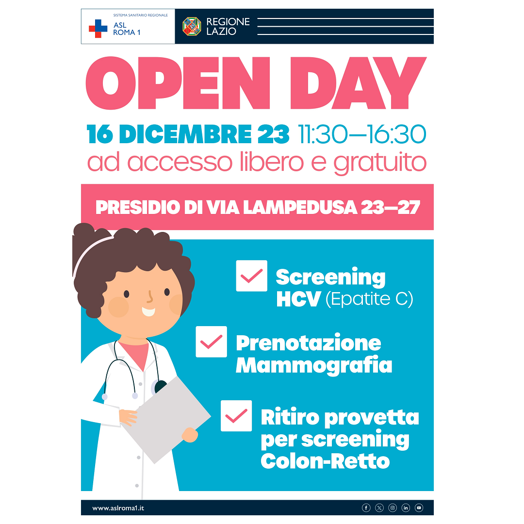 16 dicembre Open Day al Poliambulatorio Lampedusa