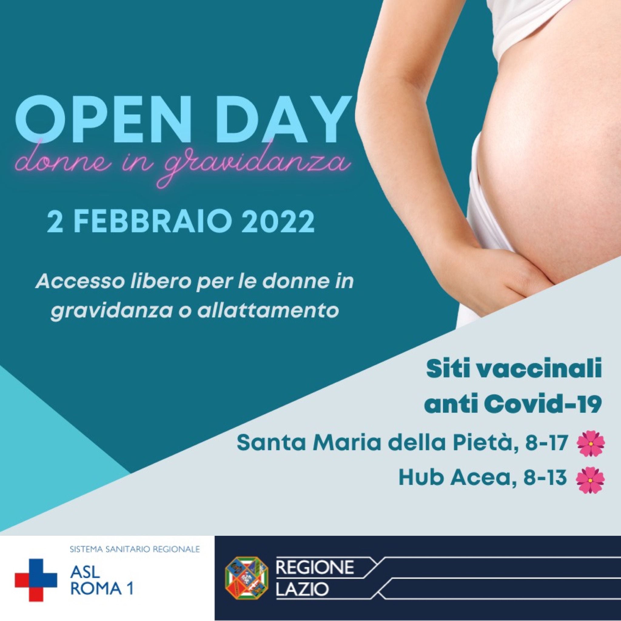Donne in gravidanza e allattamento: Open Day con accesso diretto per vaccinazione anti Covid-19