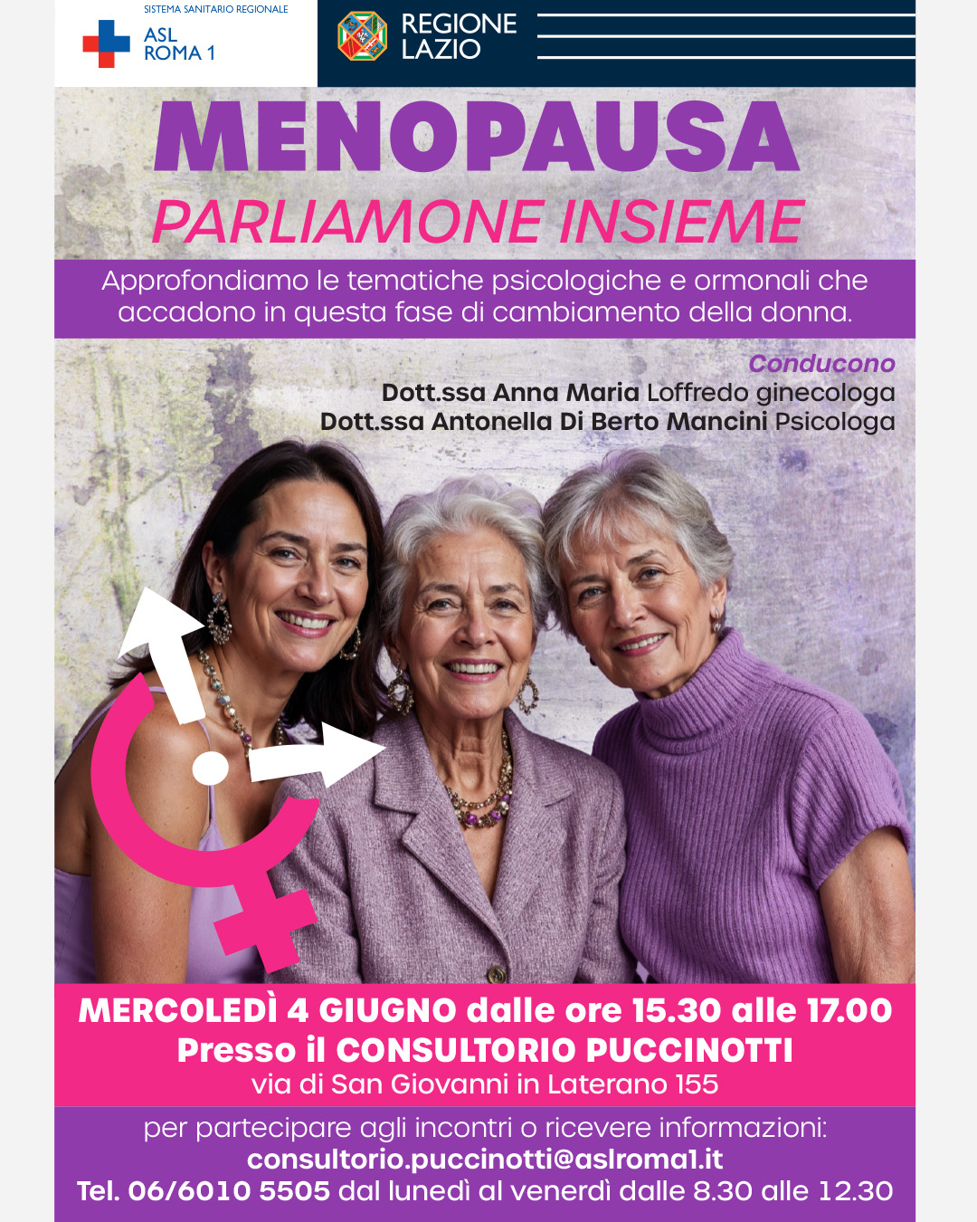 4 giugno un incontro per parlare di menopausa al Consultorio Puccinotti