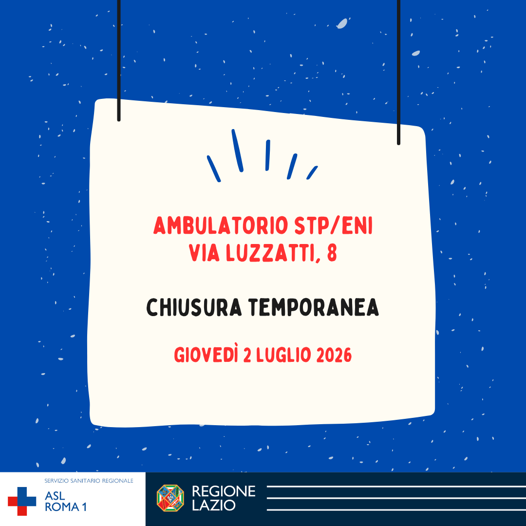 Chiusura temporanea 2 Luglio 2026  Ambulatorio STP di via Luzzatti 8