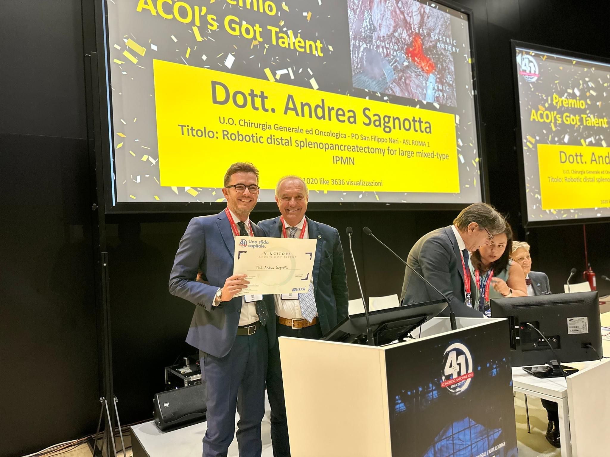 ASL Roma 1, riconoscimento ACOI alla Chirurgia Generale Oncologica del San Filippo Neri