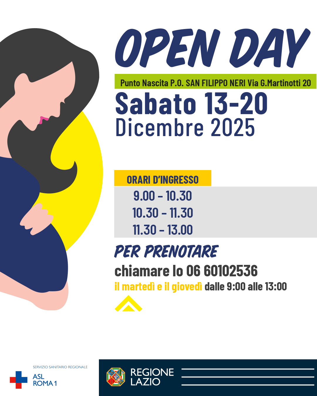 Open Day Punto Nascita all'Ospedale San Filippo Neri, come aderire agli appuntamenti del 13 e del 20 dicembre