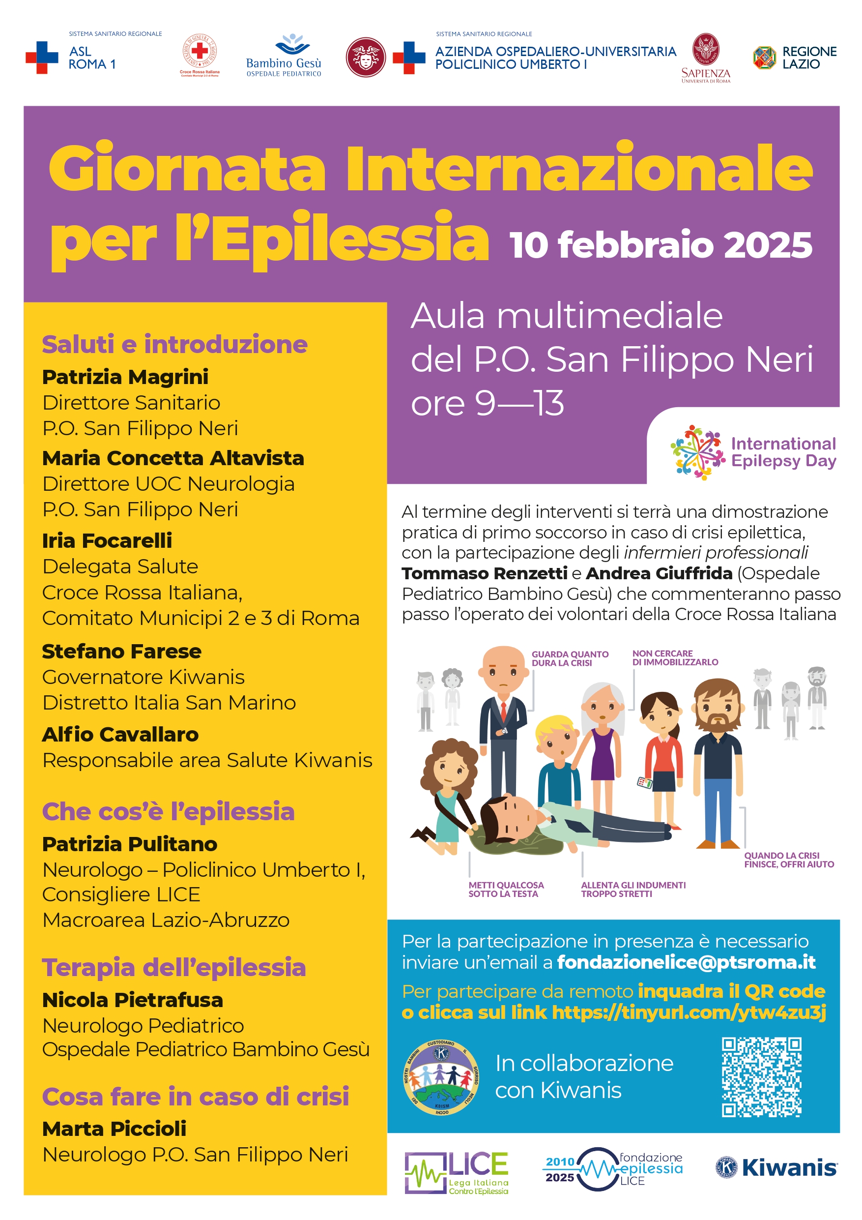 10 febbraio evento in occasione della Giornata Internazionale per l'Epilessia