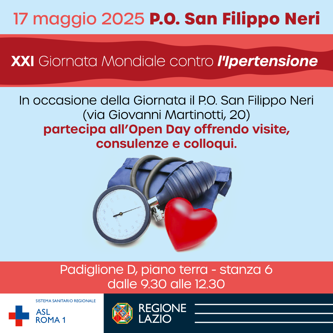 17 maggio - Giornata Mondiale contro l’Ipertensione: le iniziative della ASL Roma 1