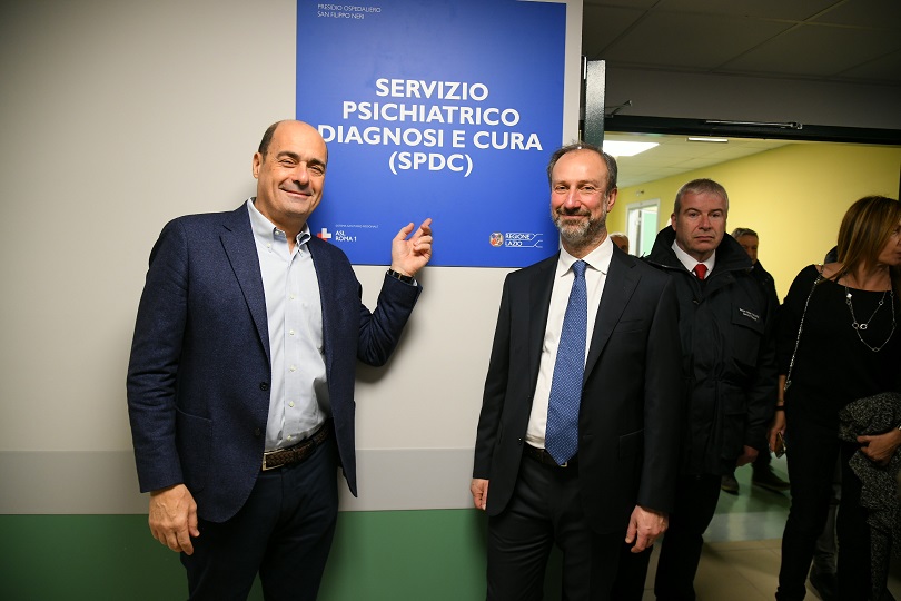 San Filippo Neri: Zingaretti visita nuovo reparto SPDC.  Oltre 800 mq con qualità e comfort alberghiero e giardino terapeutico
