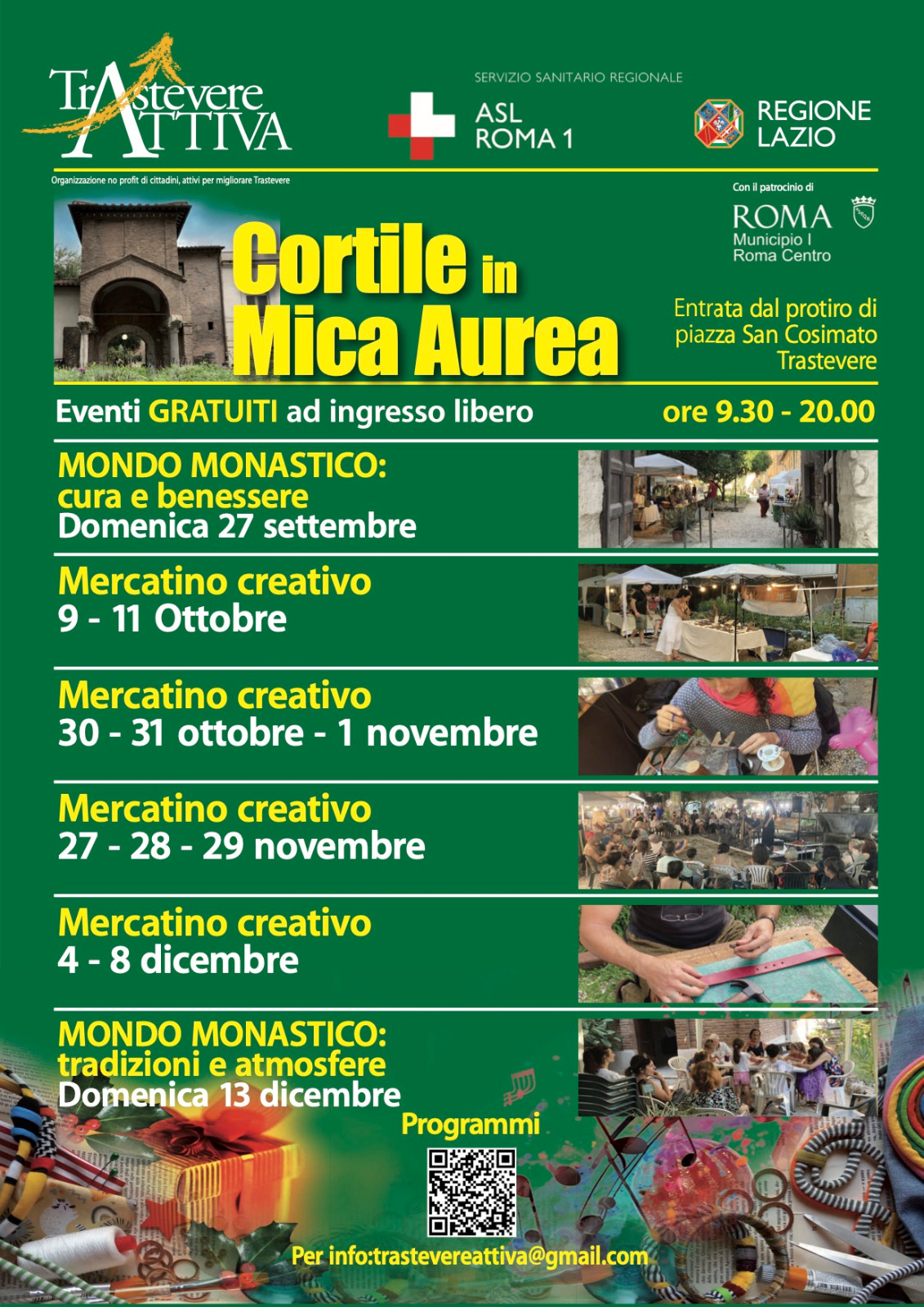Mercatino Creativo al Cortile in Mica Aurea dal 9 all' 11 Ottobre 2026