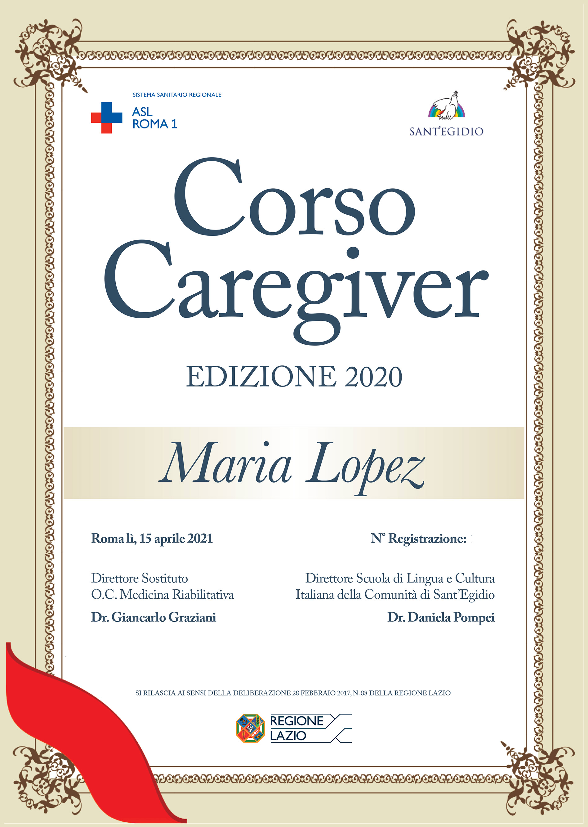 Corso per Caregiver: oggi la cerimonia di consegna dei diplomi
