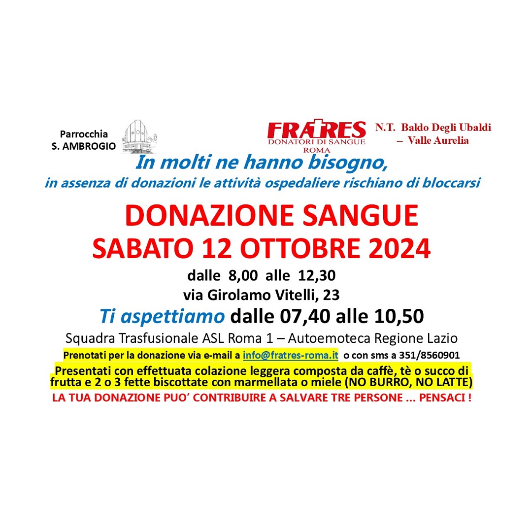 12 ottobre Punto di prenotazione degli screening oncologici a via Girolamo Vitelli
