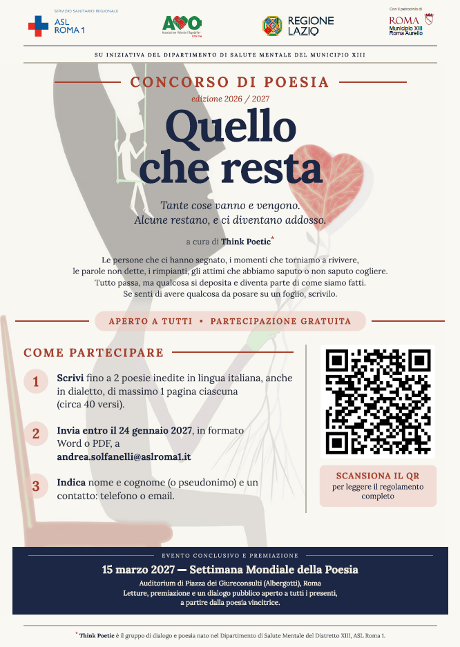 "Quello che resta", concorso di poesia a cura del DSM del Distretto 13 - Regolamento
