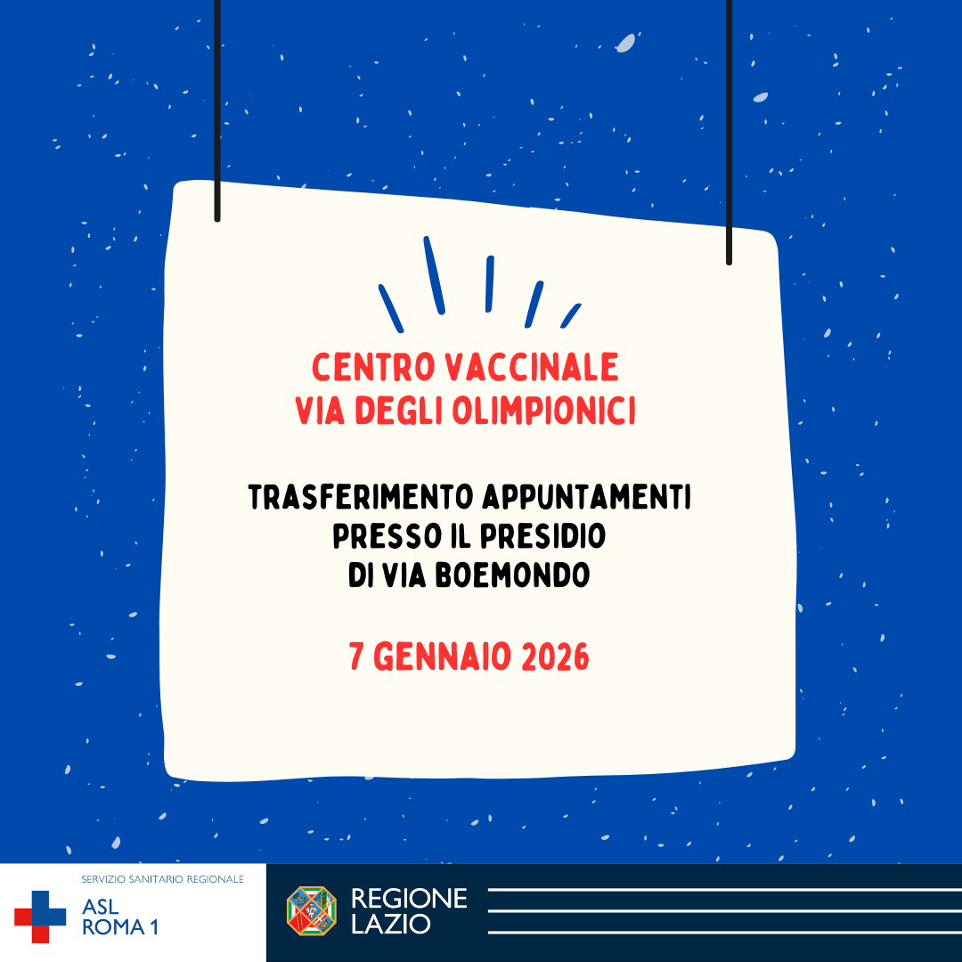 7 gennaio chiusura temporanea Centro Vaccinale via degli Olimpionici