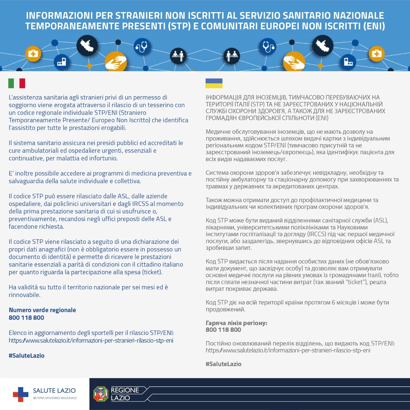 Accoglienza per la popolazione ucraina: assistenza sanitaria