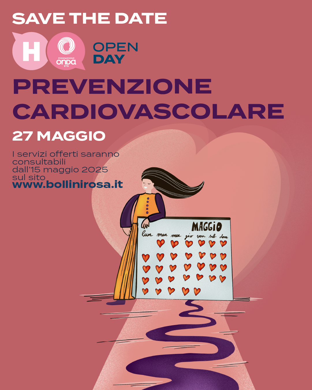 27 maggio (H) Open Day Prevenzione Cardiovascolare negli ospedali Bollino Rosa