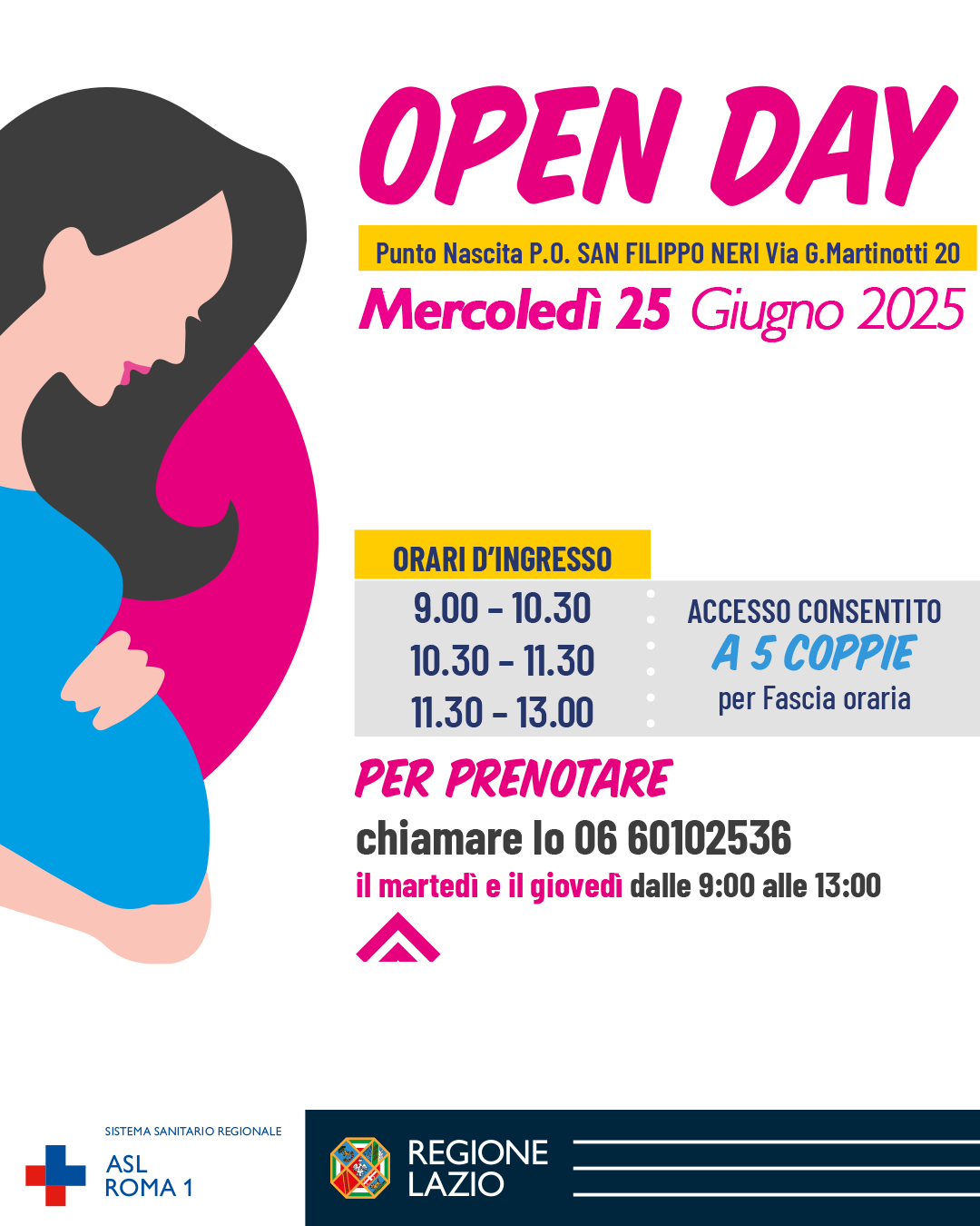 25 giugno Open Day Punto Nascita al P.O. San Filippo Neri