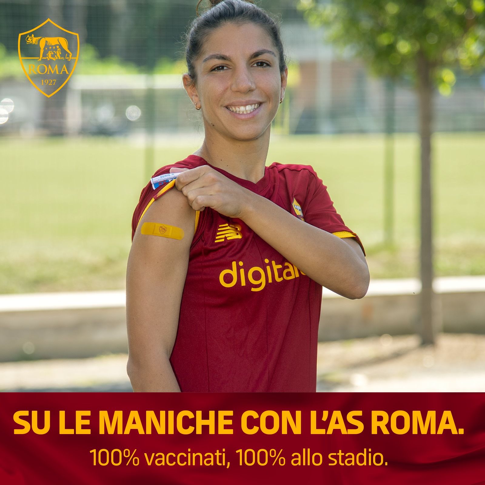 Regione Lazio, ASL Roma 1 e AS Roma insieme per la vaccinazione con l’iniziativa “Su le maniche”