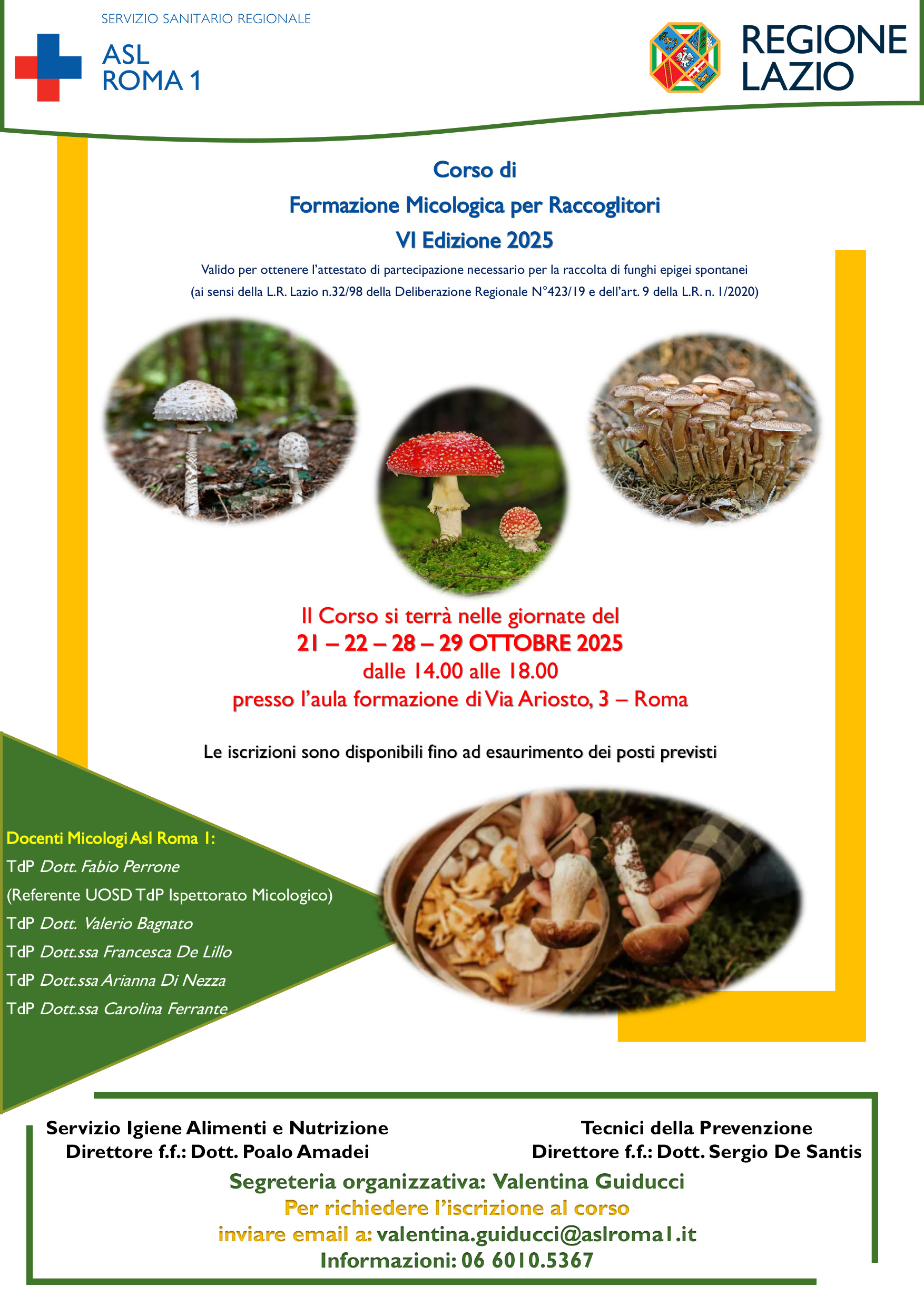 [SOLD OUT] Dal 21 al 29 ottobre VI edizione del Corso di formazione Micologica per la raccolta di funghi spontanei