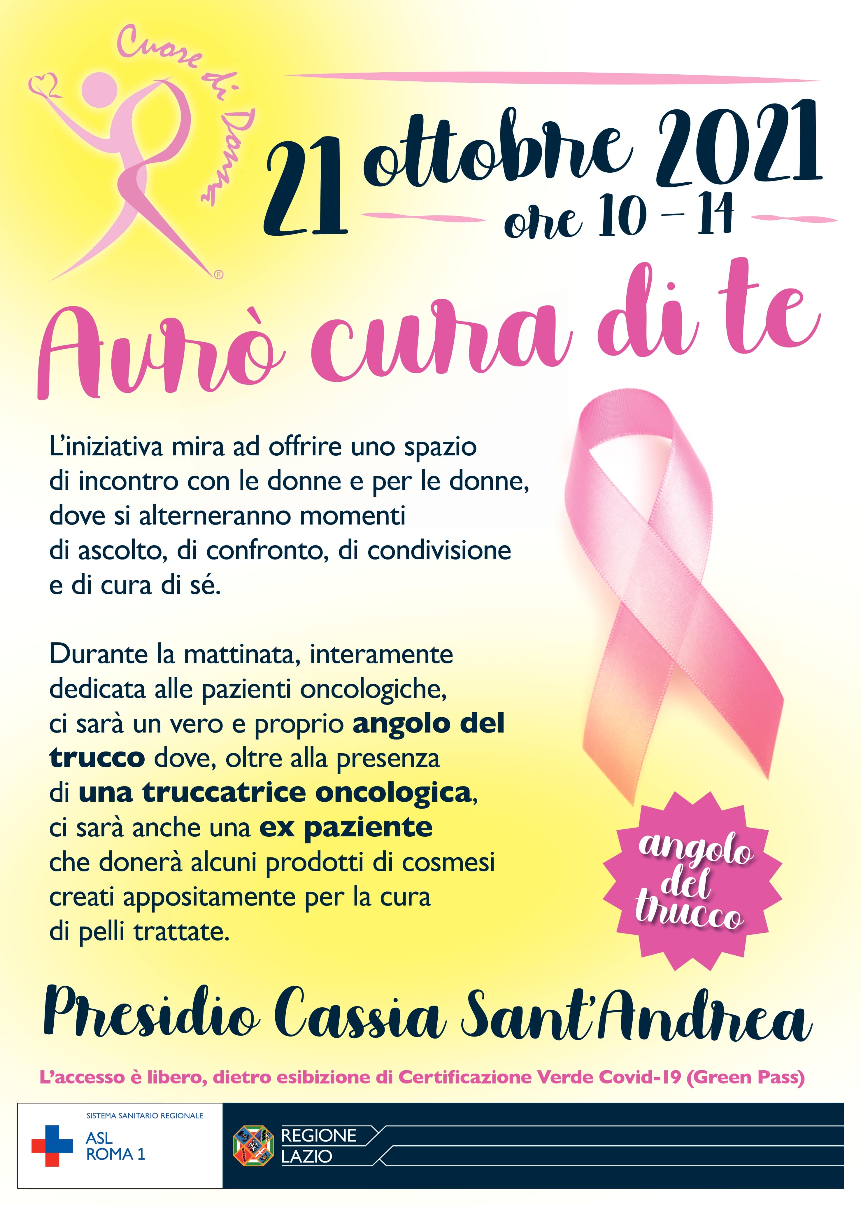 “Avrò cura di te” - 21 ottobre Presidio Cassia Sant’Andrea