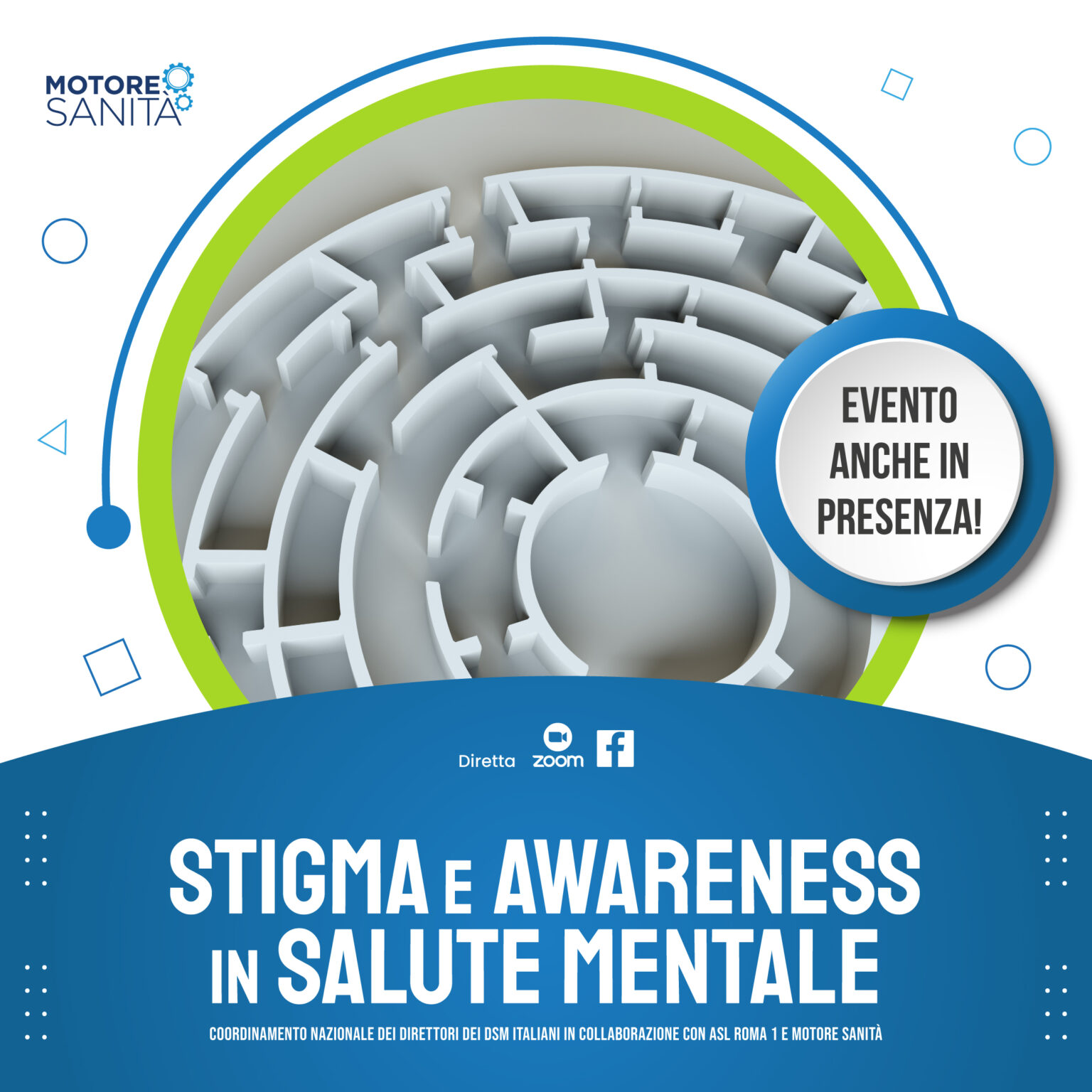 10 ottobre “Stigma e Awareness in Salute Mentale” al Santa Maria della Pietà